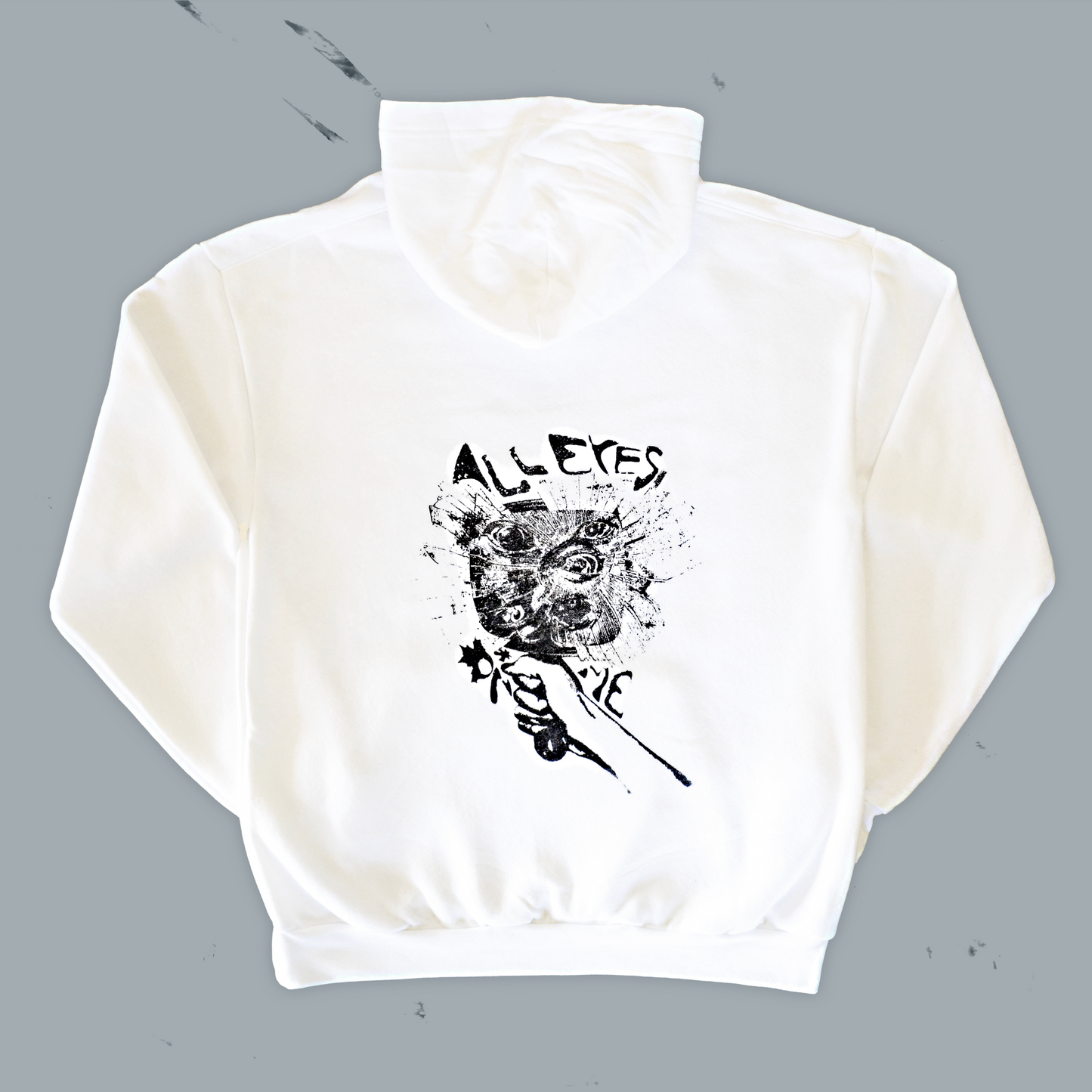 ALL EYES ON* ME White Hooded Sweater