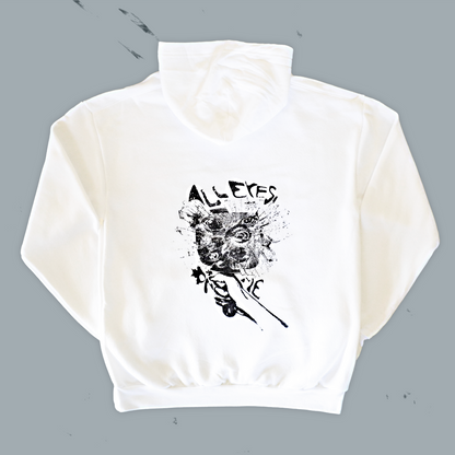 ALL EYES ON* ME White Hooded Sweater